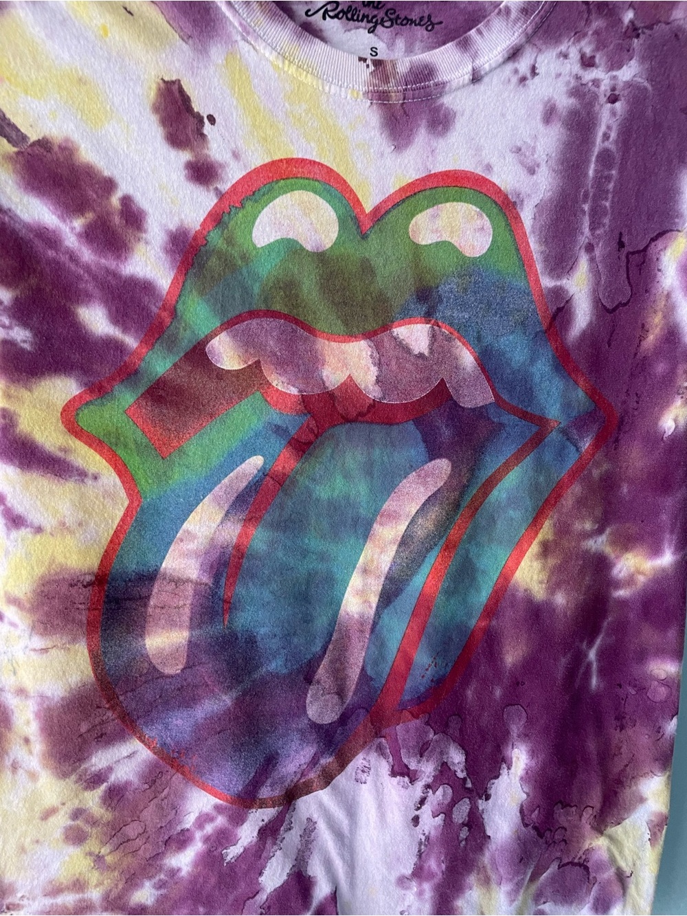 The Rolling Stones | Tie-Dye Colorful Band Logo Tee Music T-Shirt - Picture 3 of 5
